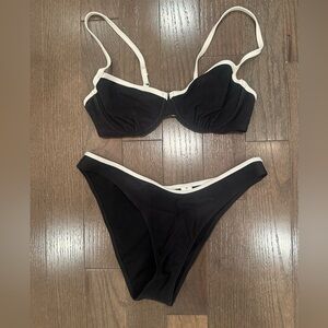 Abercrombie & Fitch Black and Cream Bikini